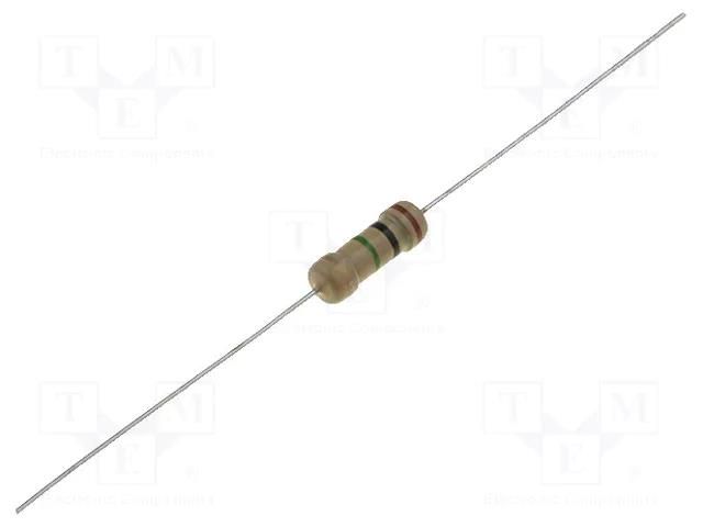 Resistor: carbon film; THT; 120kΩ; 0.5W; ±5%; Ø0.6x26mm; Ø3.2x9mm SR PASSIVES CF1/2W-120K