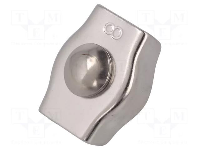 Rope clamp simplex; acid resistant steel A4; for rope KRAFTBERG ZLR1-8-A4