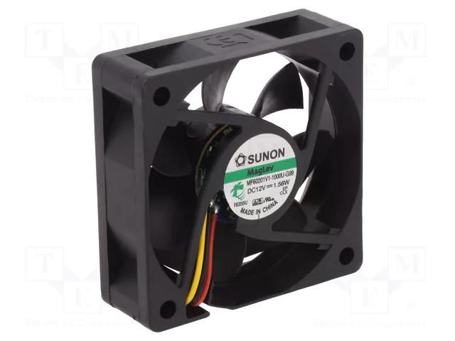 Fan: DC; axial; 12VDC; 60x60x20mm; 38.87m3/h; 33.5dBA; Vapo; 5000rpm SUNON MF60201V1-G99-A