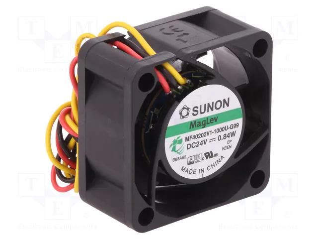 Fan: DC; axial; 24VDC; 40x40x20mm; 15.04m3/h; 25.5dBA; Vapo; 7000rpm SUNON MF40202V1-G99-A