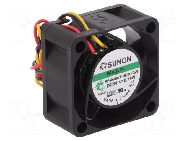 Fan: DC; axial; 5VDC; 40x40x20mm; 15.04m3/h; 25.5dBA; Vapo; 7000rpm SUNON MF40200V1-G99-A