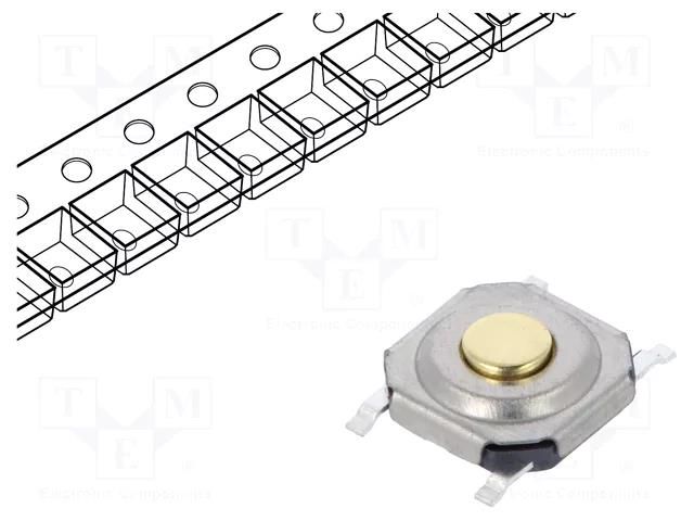 Microswitch TACT; SPST-NO; Pos: 2; 0.05A/12VDC; SMT; 3.2N; 3.4mm C&K PTS641SP34SMTR2LFS