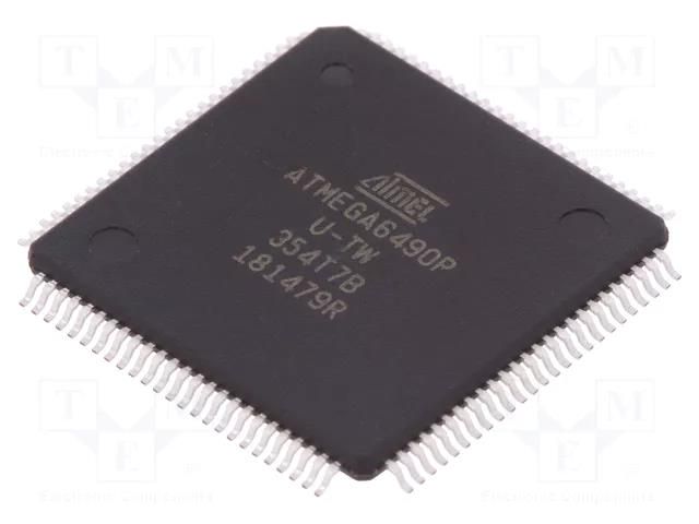 IC: AVR microcontroller; TQFP100; 2kBEEPROM,4kBSRAM,64kBFLASH MICROCHIP TECHNOLOGY ATMEGA6490P-AU