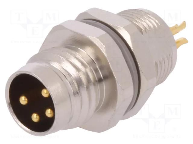 Connector: M8; male; PIN: 4; 30V; IP67; unshielded; socket; 2.5÷3.5mm TE Connectivity T4032014041-000
