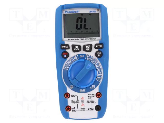 Digital multimeter; Bluetooth; LCD; 3,75 digit (6000); True RMS PEAKTECH PKT-P3445