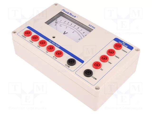 Voltmeter; VDC: 100mV,1V,10V,100V,1kV; VAC: 3V,10V,100V,1kV; 2.5% PEAKTECH PKT-P3296