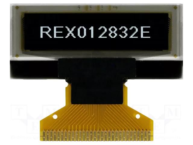 Display: OLED; graphical; 1.04"; 128x32; Dim: 33.4x14.5x1.65mm RAYSTAR OPTRONICS REX012832EWAP3N0