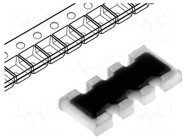 Resistor network: Y; SMD; R: 10Ω; ±5%; 62.5mW; No.of resistors: 4 ROYALOHM DR1206-10R-4/8