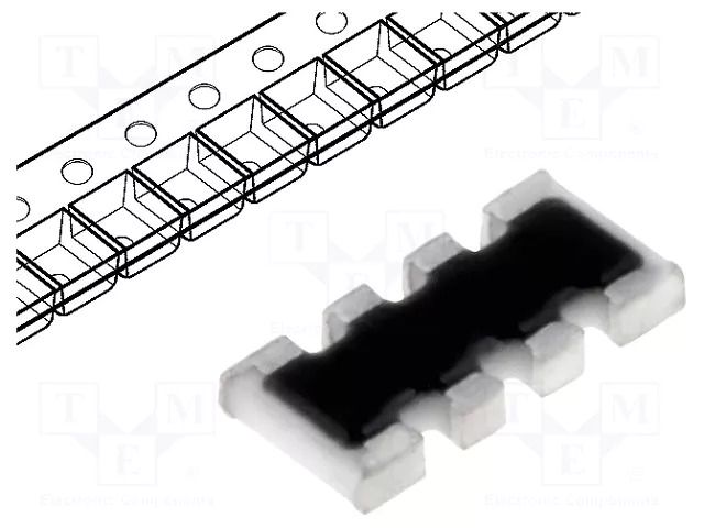 Resistor network: Y; ±5%; R: 56Ω; No.of resistors: 4; -55÷125°C ROYALOHM DR1206-56R-4/8