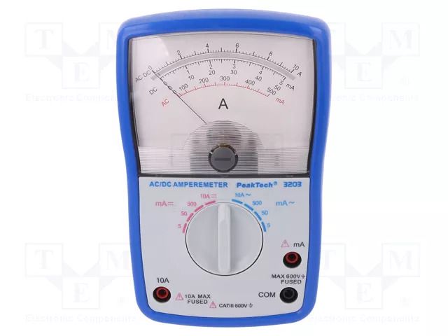 Ammeter; Features: impact resistant holster; analogue; ±4% PEAKTECH PKT-P3203