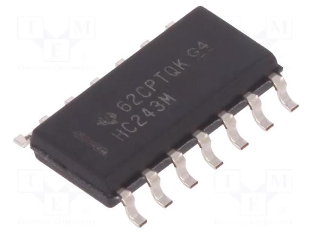 IC: digital; bus transceiver; Ch: 4; SMD; SO14; 2÷6VDC; OUT: 3-state TEXAS INSTRUMENTS CD74HC243M