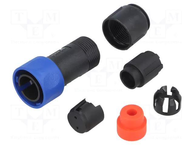 Connector: circular; plug; male; PIN: 2; w/o contacts; for cable BULGIN PXP4010/02P/4550