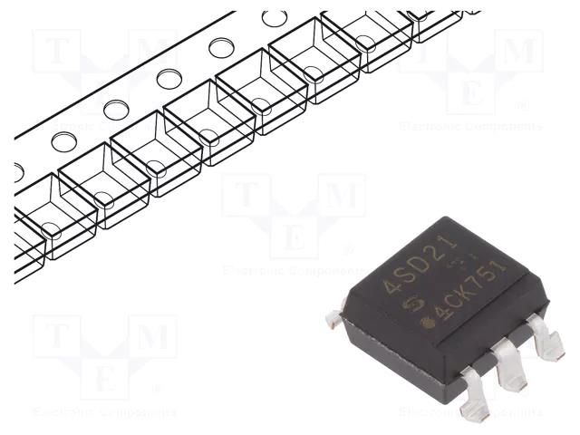 Optotriac; 5kV; zero voltage crossing driver; Gull wing 6; Ch: 1 SHARP PC4SD21YXPCH