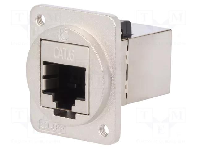 Coupler; FT; Cat: 6; shielded; 8p8c; RJ45 socket,both sides; metal CLIFF CP30222SM3