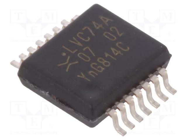 IC: digital; D flip-flop,resettable; Ch: 2; CMOS,TTL; SMD; SSOP14 NEXPERIA 74LVC74ADB.112