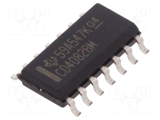 IC: digital; AND; Ch: 4; IN: 2; CMOS; SMD; SO14; 3÷18VDC; -55÷125°C TEXAS INSTRUMENTS CD4082BM