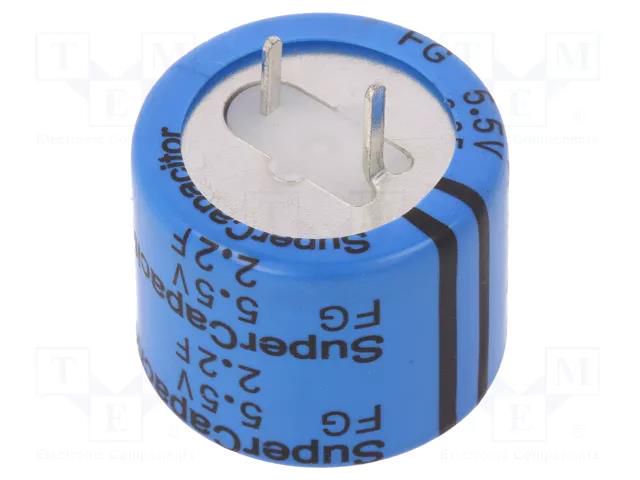 Supercapacitor; THT; 2.2F; 5.5VDC; -20÷80%; Body dim: Ø21.5x19mm KEMET FG0H225ZF