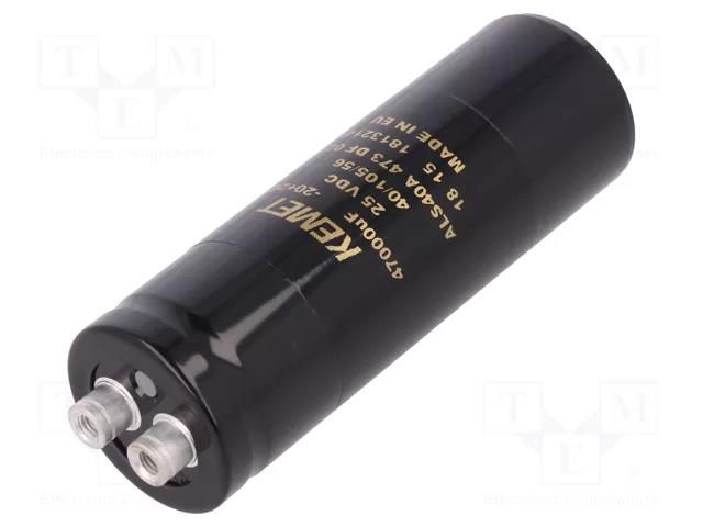 Capacitor: electrolytic; 47mF; 25VDC; Ø36x105mm; Pitch: 12.8mm KEMET ALS40A473DF025