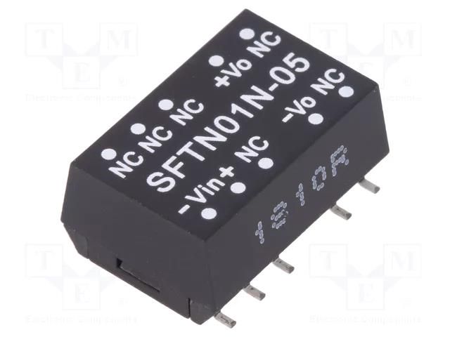 Converter: DC/DC; 1W; Uin: 21.6÷26.4VDC; Uout: 5VDC; Iout: 200mA; SMT MEAN WELL SFTN01N-05