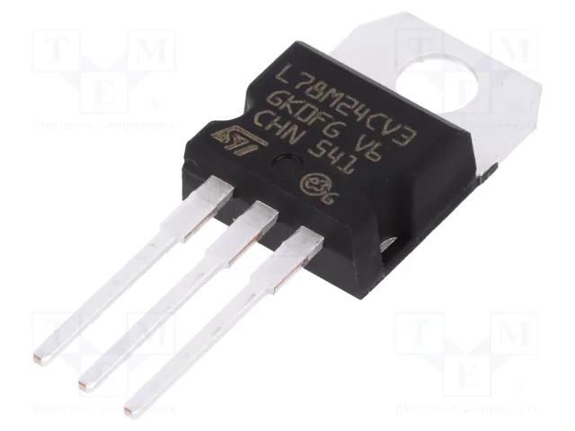 IC: voltage regulator; linear,fixed; 24V; 0.5A; TO220AB; THT; L78M STMicroelectronics L78M24CV