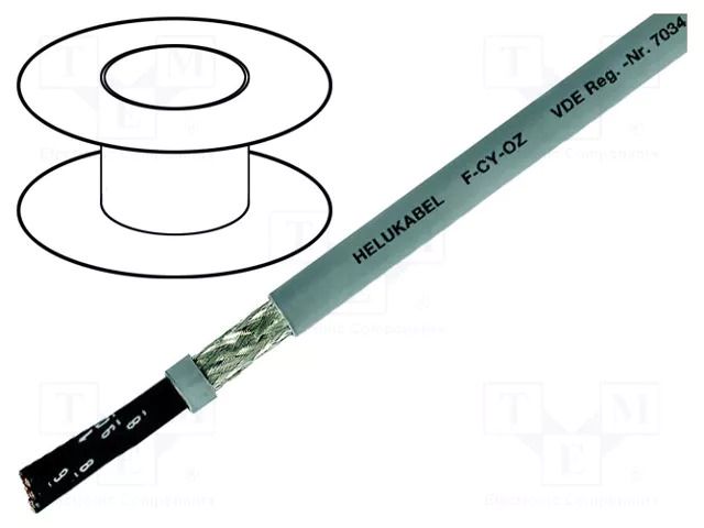 Wire; F-CY-OZ; 12x0.75mm2; shielded,tinned copper braid; PVC HELUKABEL FCYOZ12X0.75