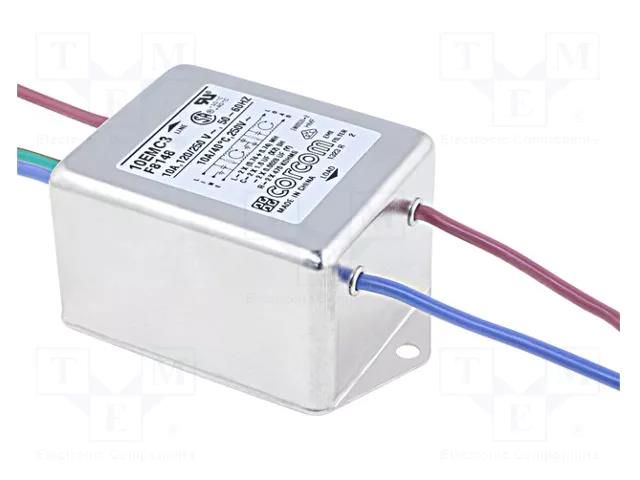 Filter: anti-interference; single-phase; 250VAC; Ioper.max: 10A TE Connectivity 10EMC3