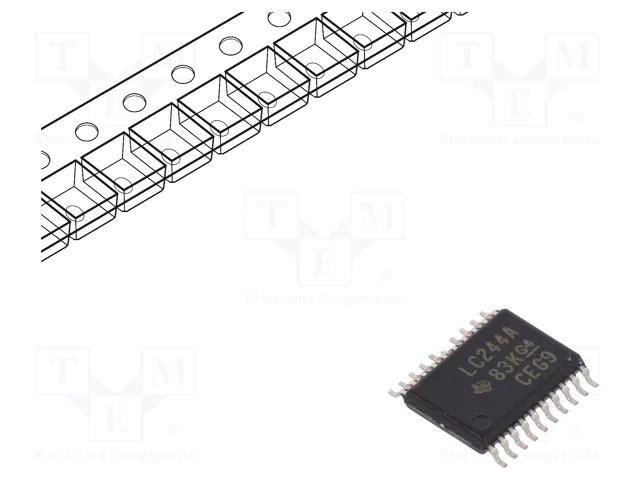 IC: digital; buffer,non-inverting,line driver; Ch: 8; SMD; TSSOP20 TEXAS INSTRUMENTS SN74LVC244APWT