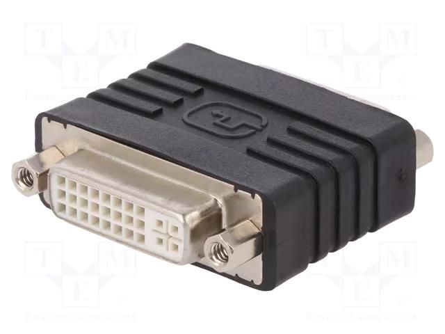 Adapter; DVI-I (24+5) socket,both sides; black DIGITUS AK-320503-000-S