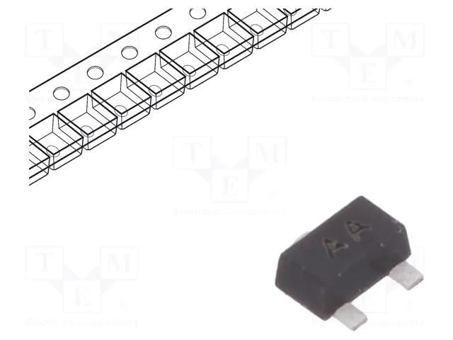 Transistor: N-MOSFET; unipolar; 60V; 0.073A; Idm: 800mA; 0.2W ONSEMI 2N7002T