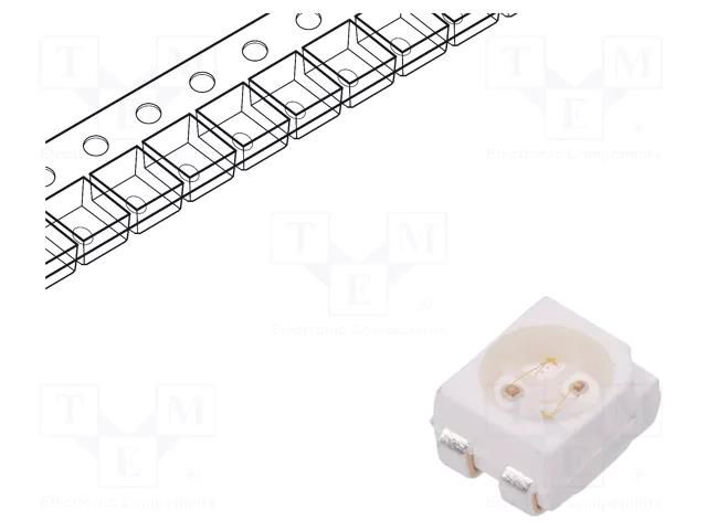 LED; red/yellow; SMD; 3528,PLCC4; 2.2÷2.6VDC; 3.5x2.8x1.9mm; 120° BROADCOM (AVAGO) HSMF-A202-A00J1