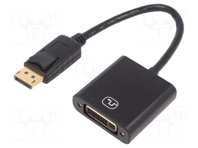 Adapter; DisplayPort 1.2; DisplayPort plug,DVI-I (24+5) socket DIGITUS AK-340401-001-S