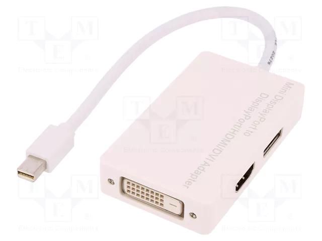 Adapter; DisplayPort 1.1a; white; Input: mini DisplayPort plug DIGITUS AK-340509-002-W