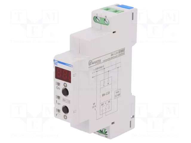 Voltage monitoring relay; 230VAC; for DIN rail mounting; RN NOVATEK ELECTRO RN-118