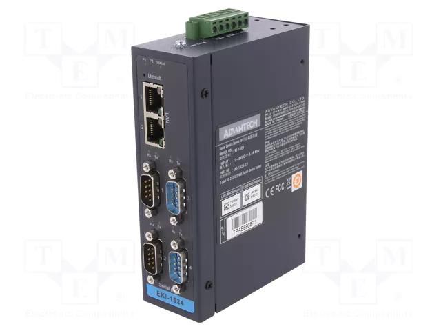 Serial device server; Number of ports: 6; 12÷48VDC; RJ45 x2; EKI ADVANTECH EKI-1524-CE