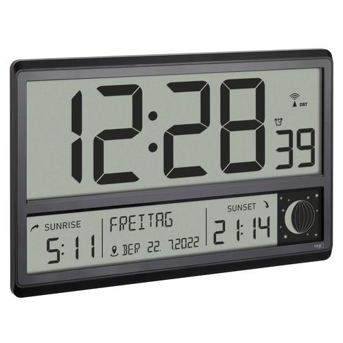 Digital XL Clock with Sunrise & Sunset, Alarm TFA/60452401 4009816039194