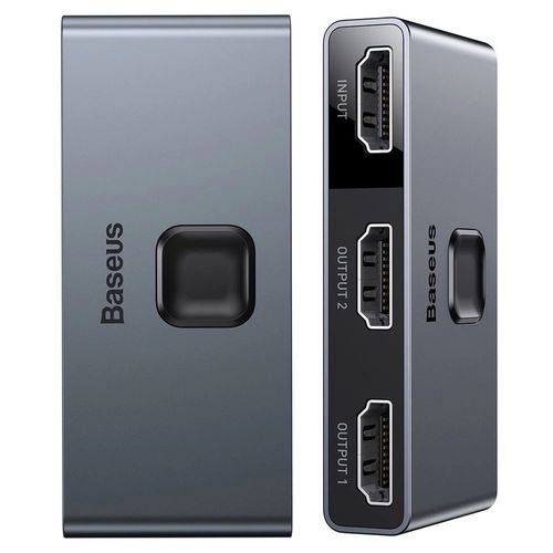 Baseus bidirectional switch splitter switcher HDMI - 2x HDMI 4K / 30 Hz gray (CAHUB-BC0G), Baseus 6953156219700 6953156219700