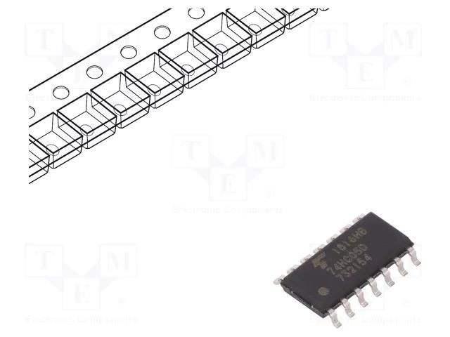 IC: digital; NOT; Ch: 6; C²MOS; SMD; SO14; 2÷6VDC; -40÷125°C; 8ns; HC TOSHIBA 74HC05DBJ