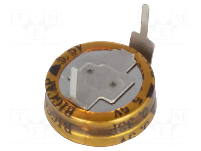 Supercapacitor; THT; 0.33F; 5.5VDC; ±20%; Ø11.5x6mm; -25÷70°C; EDLC BIGCAP BCEH-5.5V-0.33F