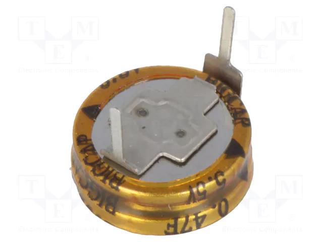 Supercapacitor; THT; 0.47F; 5.5VDC; ±20%; Ø11.5x6mm; -25÷70°C; EDLC BIGCAP BCEH-5.5V-0.47F