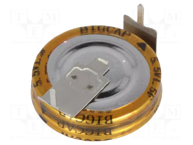 Supercapacitor; THT; 1.5F; 5.5VDC; ±20%; Ø19x6.5mm; -25÷70°C; EDLC BIGCAP BCEH-5.5V-1.5F