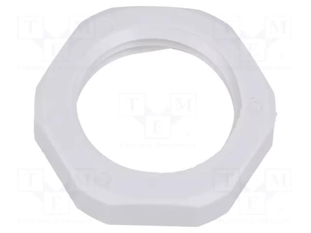 Nut; NPT1/2"; polyamide; UL94V-0; Thk: 6mm; Spanner: 27mm; grey HUMMEL HUMMEL-1262120070