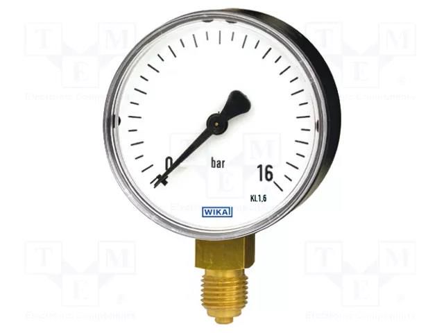 Manometer; 0÷16bar; Class: 1.6; 100mm; Temp: -20÷60°C; steel; 111.10 WIKA 111.10.100.416.MI1