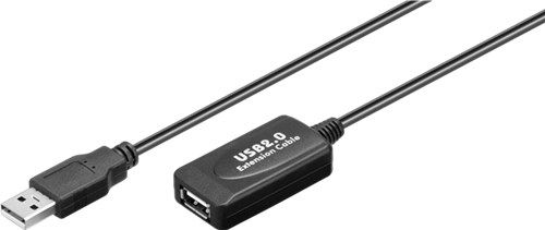 Active USB Extension Cable, 10 m, black, 10 m - USB 2.0 male (type A) > USB 2.0 female (type A) 60119