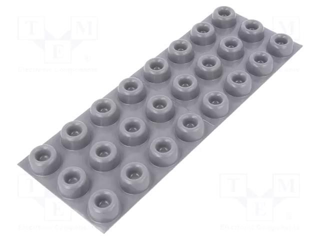 Self-adhesive foot; H: 10.2mm; grey; polyurethane; Dim: Ø22.4mm 3M SJ5009/GY