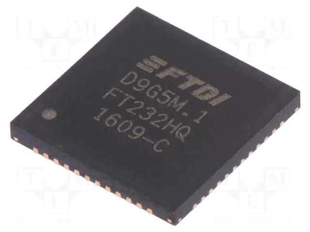 IC: interface; USB-UART, FIFO, MPSSE; Hi-Speed; 3.3÷5VDC; in-tray FTDI FT232HQ-TRAY