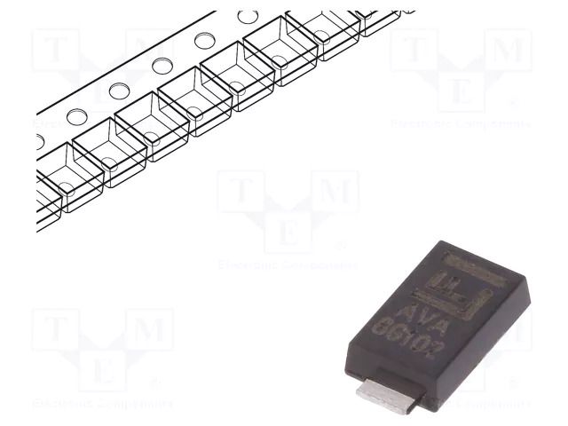 Diode: TVS; 600W; 10.6V; 39A; unidirectional; ±5%; DO221AC; TPSMA6L LITTELFUSE TPSMA6L9.0A-LF