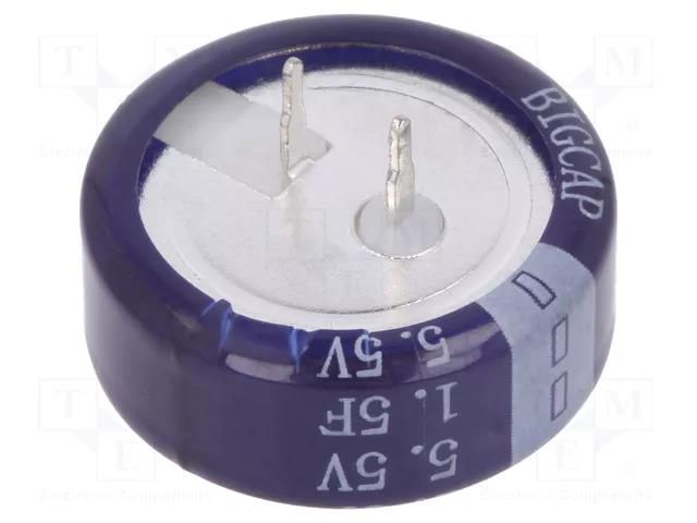 Supercapacitor; THT; 1.5F; 5.5VDC; ±20%; Ø20.5x7.6mm; -25÷70°C BIGCAP BCEC-5.5V-1.5F