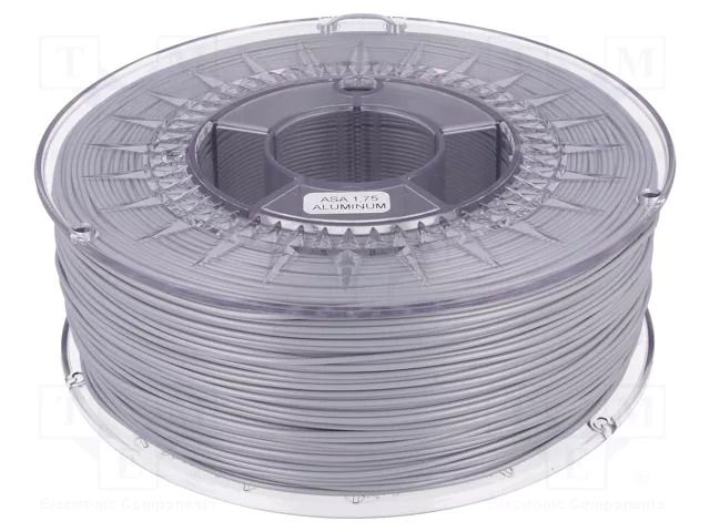 Filament: ASA; Ø: 1.75mm; aluminium; 230÷240°C; 1kg; soluble DEVIL DESIGN DEV-ASA-1.75-ALU