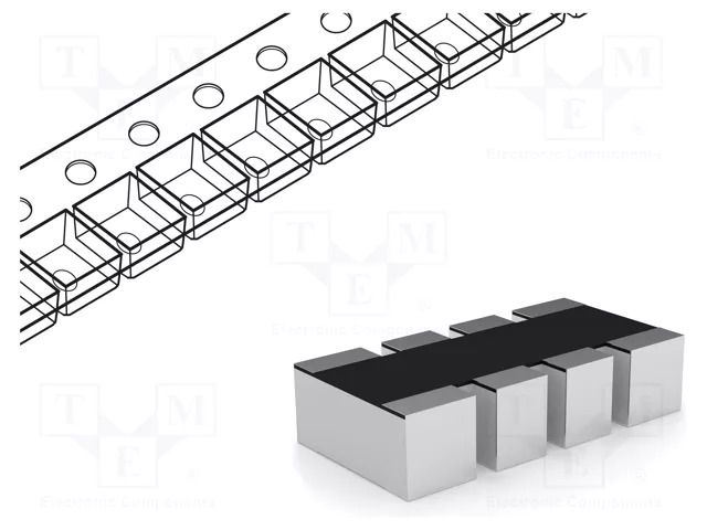 Resistor network: Y; ±1%; 49.9Ω; No.of resistors: 4; -55÷155°C YAGEO YC124-FR-0749R9L
