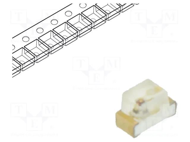 LED; SMD; 0603; red; 150÷250mcd; 1.6x0.8x1.1mm; 120°; 20mA; λd: 630nm KINGBRIGHT ELECTRONIC KP-1608SURC